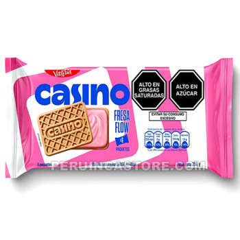 CASINO COOKIES STRAWBERRY FLAVOR CREAM, BAG X 6 PACKETS