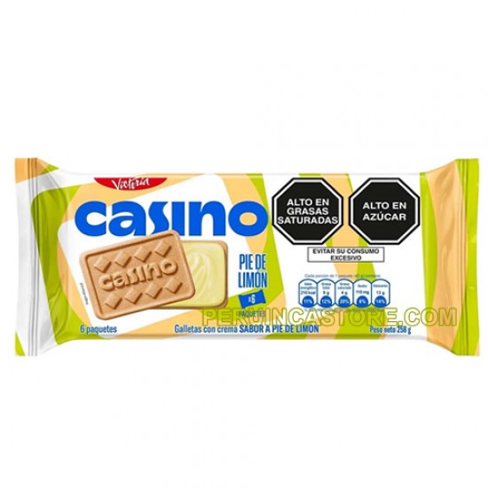 CASINO - BISCUITS FLAVORED LEMON PIE CREAM - BAG X 6 PACKETS