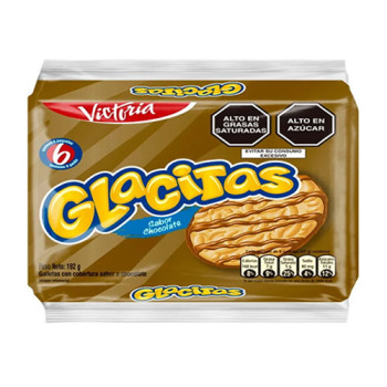 GLACITAS - PERUVIAN COOKIES FILLED WITH  CHOCOLATE CREAM, BAG X 6 PACKETS