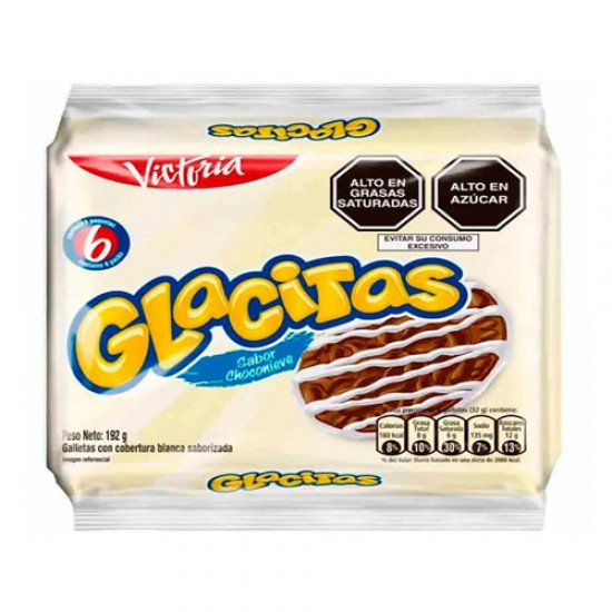 GLACITAS - COOKIES FILLED WITH CHOCONIEVE CREAM, BAG X 6 PACKETS