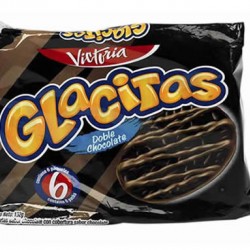 GLACITAS - PERUVIAN COOKIES FILLED WITH  DOUBLE CHOCOLATE CREAM, BAG X 6 PACKETS