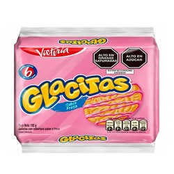 GLACITAS - PERUVIAN COOKIES FILLED WITH  STRAWBERRY CREAM, BAG X 6 PACKETS