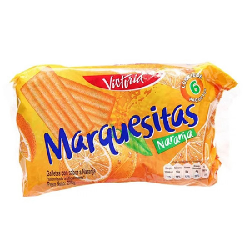 MARQUESITAS - PERUVIAN COOKIES ORANGE FLAVOR , BAG X  6 PACKETS