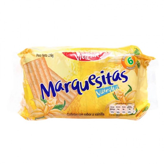 MARQUESITAS - PERUVIAN COOKIES VANILLA FLAVOR , BAG X  6 PACKETS