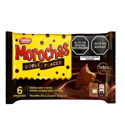 MOROCHAS - PERUVIAN VANILLA COOKIES  BATHED WITH DOUBLE CHOCOLATE CREAM , BAG X 8 PACKETS