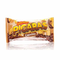 PICARAS  - PERUVIAN COOKIES COVERED CAPUCCINO CREAM , BAG X 6 PACKETS