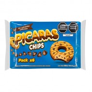 PICARAS CHIPS -  PERUVIAN CHOCOLATE CHIP COOKIES , BAG X 6 PACKETS