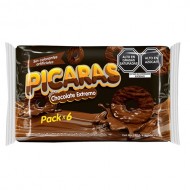 PICARAS EXTREME - PERUVIAN COOKIES FILLED WITH CHOCOLATE CREAM , BAG X 6 PACKETS