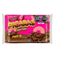 PICARAS  - PERUVIAN COOKIES FILLED STRAWBERRY CREAM, BAG X 6 PACKETS