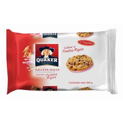 QUAKER - PERUVIAN SWEET OATMEAL COOKIES WITH  RED FRUITS FLAVORS , BAG X 6 PACKETS