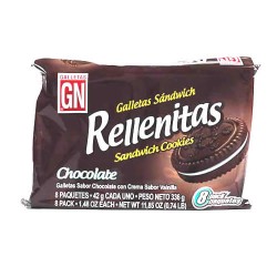 RELLENITAS - PERUVIAN COOKIES FILLED WITH CHOCOLATE CREAM , BAG X 8 PACKETS