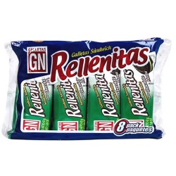 RELLENITAS - PERUVIAN COOKIES FILLED WITH MINT CREAM , BAG X 8 PACKETS