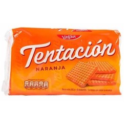 TENTACION -  PERUVIAN COOKIES ORANGE FLAVOR , BAG X 6 PACKETS
