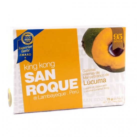 SAN ROQUE - MINI KING KONG STUFFED WITH LUCUMA CARAMEL , BOX OF 75 GR