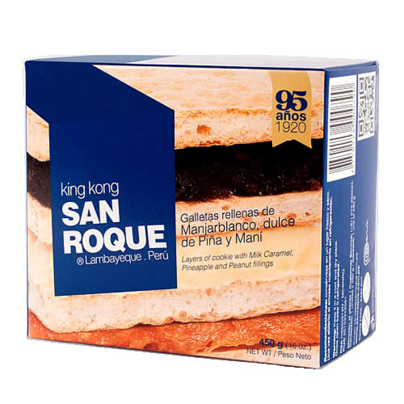 SAN ROQUE - PERUVIAN KING KONG STUFFED BLANCMANGE, PINEAPPLE & PEANUT CARAMEL X 450 GR.