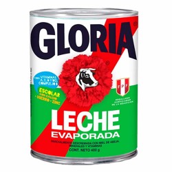GLORIA - PERUVIAN EVAPORATED CANNED MILK WITH A,C AND D VITAMINS X 410 ML
