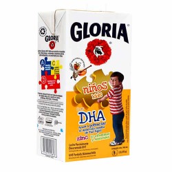 GLORIA - PERUVIAN UHT KIDS MILK WITH DHA , BOX OF 1 LITER