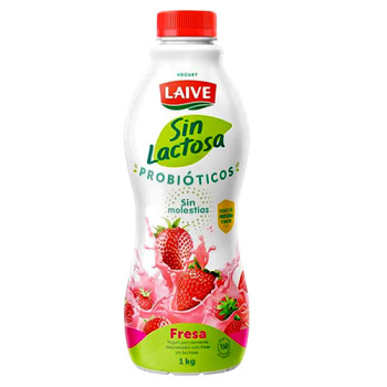 LAIVE YOGURT STRAWBERRY FLAVOR NO LACTOSE , BOTTLE X 1 LITER