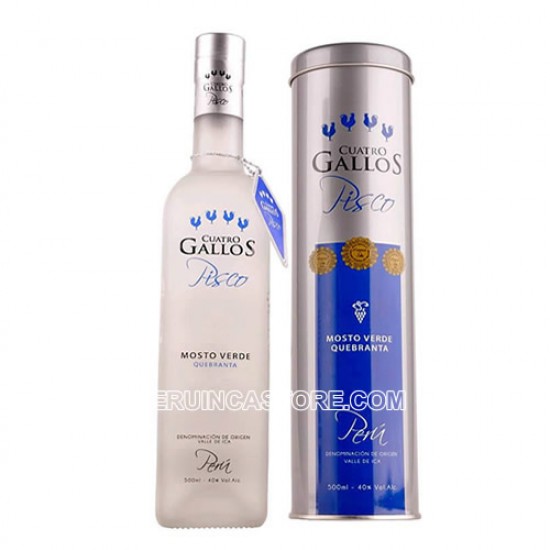 CUATRO GALLOS - PISCO MOSTO VERDE QUEBRANTA, BOTTLE X 700 ML