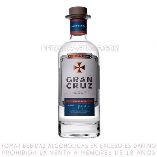 GRAN CRUZ- PERUVIAN PISCO QUEBRANTA PERU, BOT X 700 ML