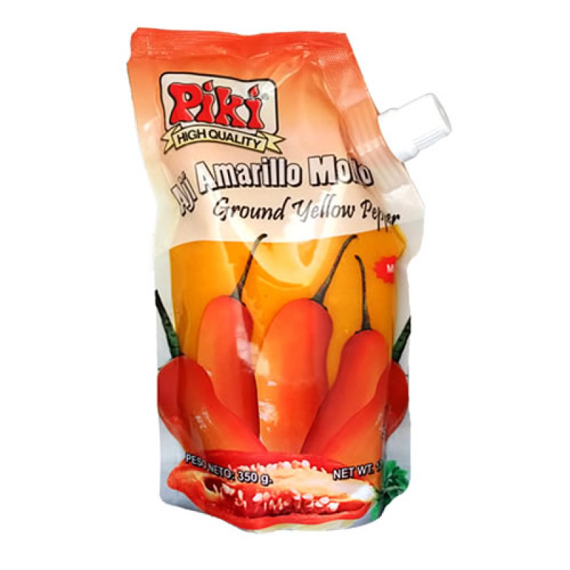 PIKI - GROUND YELLOW CHILI PEPPER DRESSING SAUCE ( AJI AMARILLO MOLIDO ) , DOYPACK X 350 GR