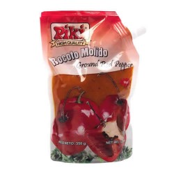 PIKI - GROUND RED CHILI PEPPER DRESSING SAUCE ( ROCOTO MOLIDO ) , DOYPACK X 350 GR