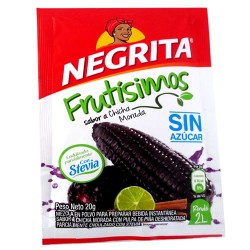 NEGRITA FRUTISIMOS -  INSTANT CHICHA MORADA DRINK SWEETENED WITH STEVIA - BAG X 12 SACHETS