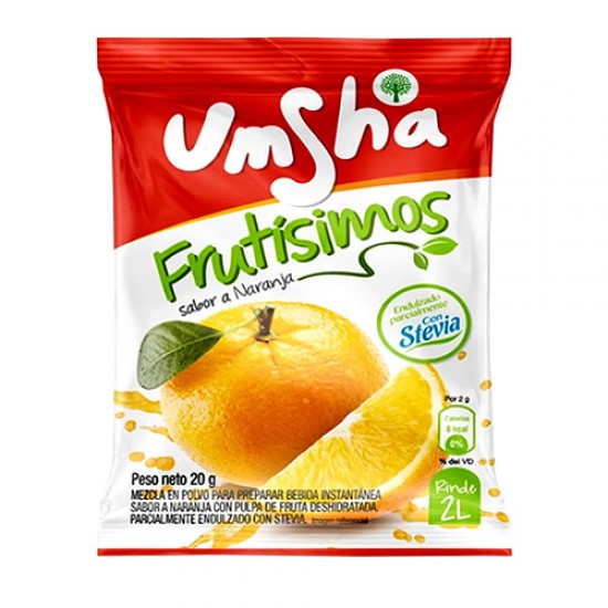 NEGRITA FRUTISIMOS -  INSTANT ORANGE DRINK SWEETENED WITH STEVIA - BAG X 12 SACHETS