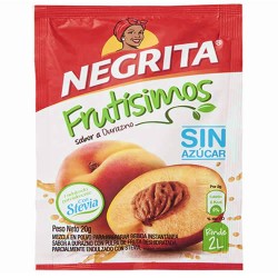 NEGRITA FRUTISIMOS -  INSTANT PEACH DRINK SWEETENED WITH STEVIA - BAG X 12 SACHETS