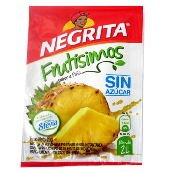 NEGRITA "UMSHA" FRUTISIMOS -  INSTANT PINEAPPLE DRINK SWEETENED WITH STEVIA - BOX OF 12 SACHETS