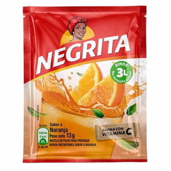 NEGRITA - PERUVIAN ORANGE INSTANT DRINK X 13 GR , BOX OF 12 SACHETS