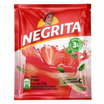 NEGRITA "UMSHA" - PERUVIAN STRAWBERY INSTANT DRINK X 13 GR , BOX X 12 SACHETS
