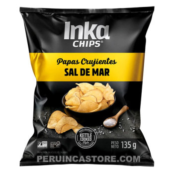 INKA CHIPS "SAL DE MAR" SNACKS CRISPY POTATOES PIQUEO , BAG X 135 GR