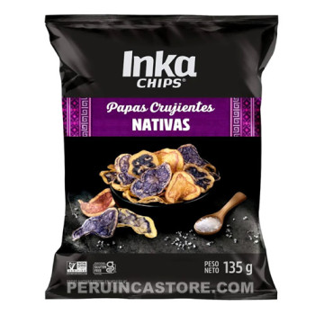 INKA CHIPS "NATIVE POTATOES" SNACKS (PAPAS NATIVAS) PIQUEO, BAG X 135 GR