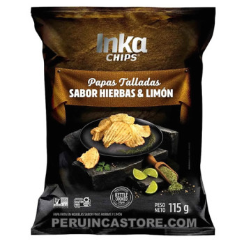 INKA CHIPS "HERBS & LEMON" SNACK PIQUEO CRISPY POTATOES, BAG X 115 GR
