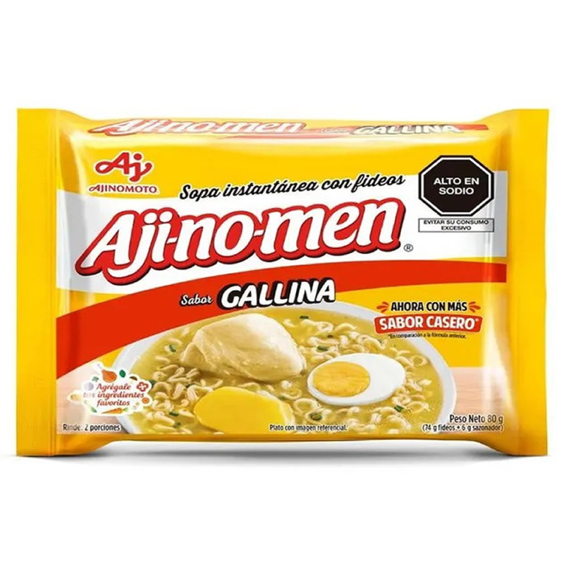 AJINOMEN NOODLE HEN INSTANT SOUP , BAG X 80 GR