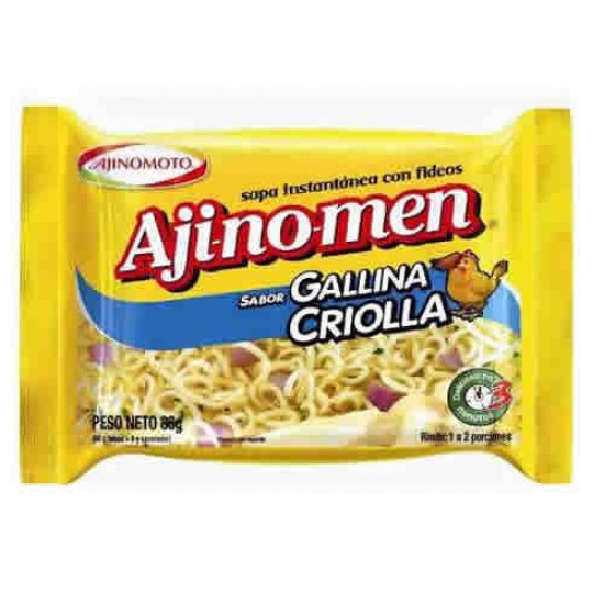 AJINOMEN - NOODLE  INSTANT CREOLE HEN SOUP , BAG X 80 GR