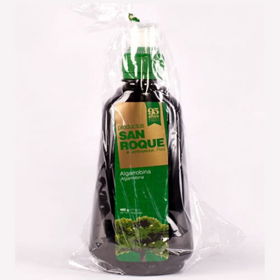 SAN ROQUE - PERUVIAN CAROB SYRUP ( ALGARROBINA ) - BOTTLE X 480 GR