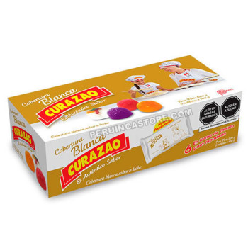 CURAZAO "WHITE" CHOCOLATE COUVERTURE COATING, BOX OF 600 GR