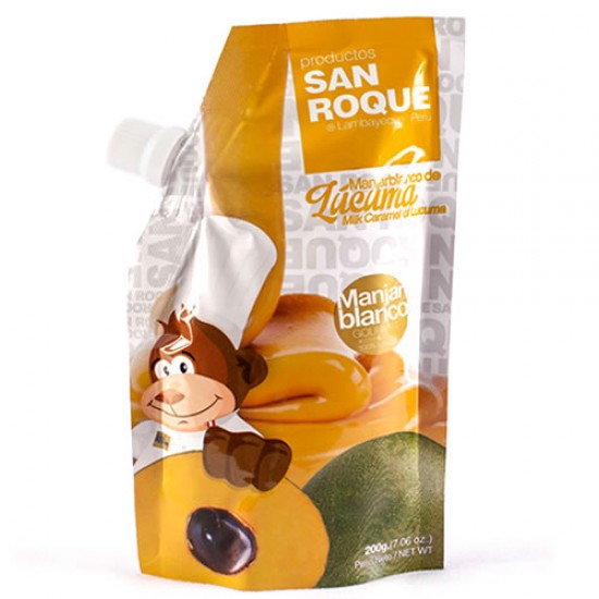 SAN ROQUE - PERUVIAN BLANCMANGE MADE OF MILK & LUCUMA - DOYPACK X 200 GR