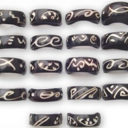 WHOLESALE TAGUA RINGS PAINTED AND ENGRAVED IMAGES 