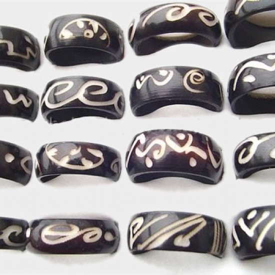 WHOLESALE TAGUA RINGS PAINTED AND ENGRAVED IMAGES 