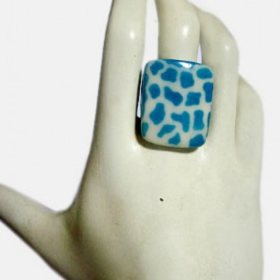 WHOLESALE TAGUA BEADS RINGS  TYPE ANIMAL PRINT RESINED 