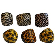 WHOLESALE TAGUA BEADS RINGS TYPE ANIMAL PRINT RESINED 