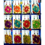 WHOLESALE PERUVIAN BAMBOO EARRINGS - FLOWER IMAGES