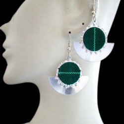 WHOLESALE PERUVIAN ALUMINIUM EARRINGS WITH CUZCO BLANKET MANTA