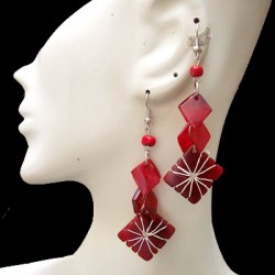WHOLESALE BULL HORN EARRINGS MODEL SQUARE PERU