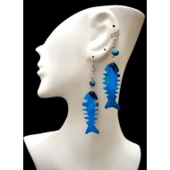WHOLESALE PERUVIAN BULL HORN EARRING FISH IMAGES
