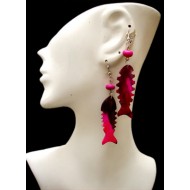 WHOLESALE PERUVIAN BULL HORN EARRING FISH IMAGES