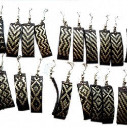 WHOLESALE INCA PERUVIAN CANE ARROW EARRINGS - NATURAL COLOR